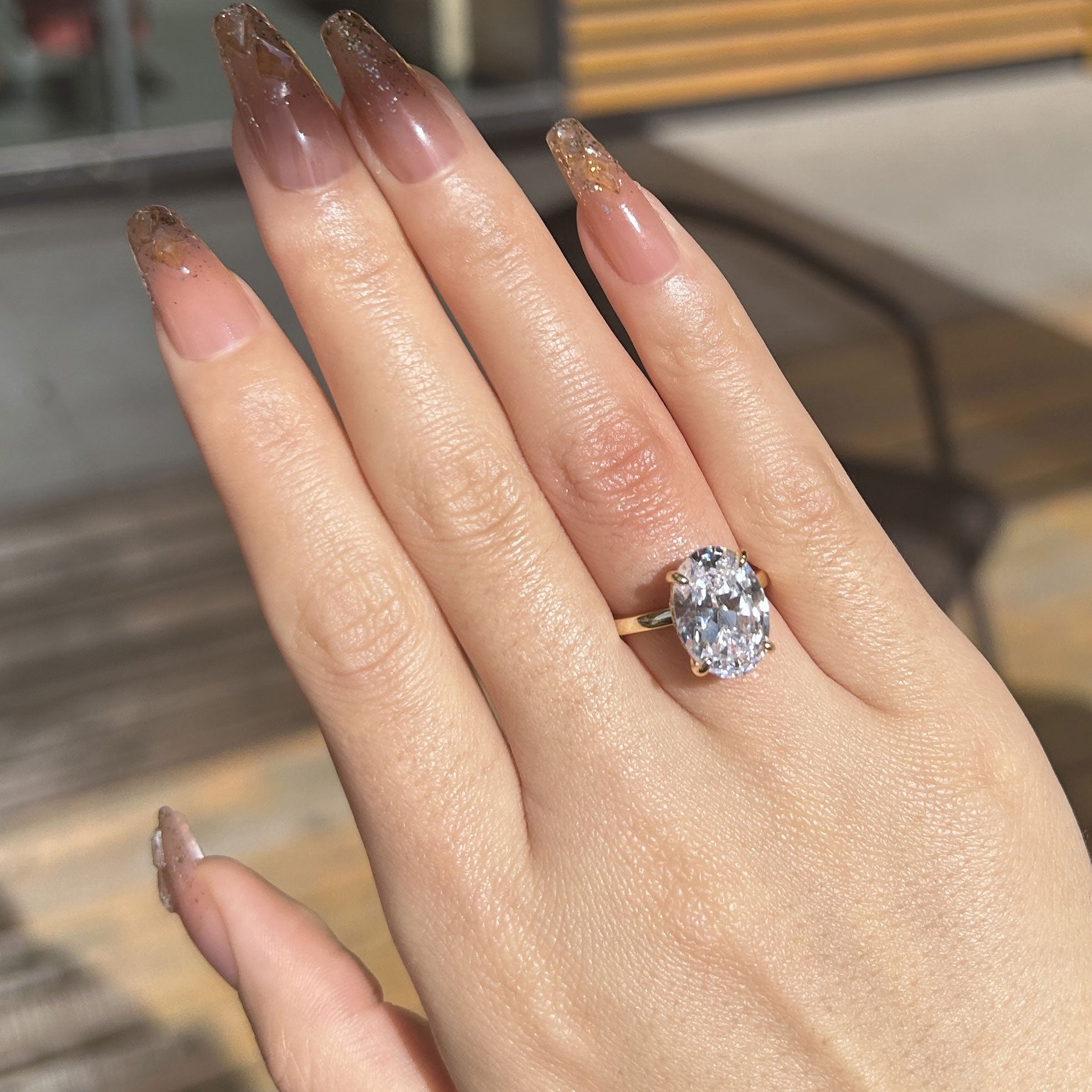 Classic Oval Cut Sterling Silver Solitaire Engagement Ring