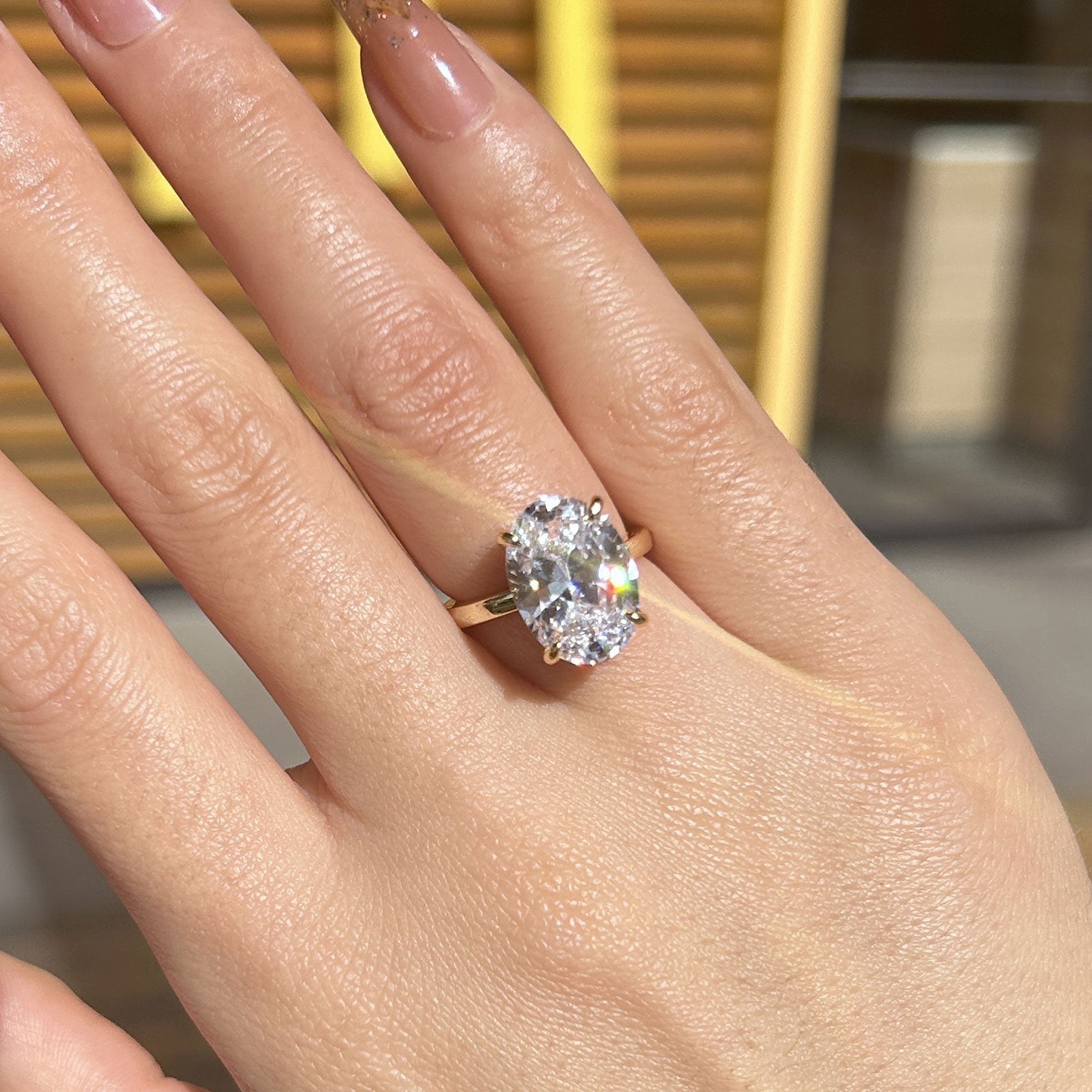 Classic Oval Cut Sterling Silver Solitaire Engagement Ring