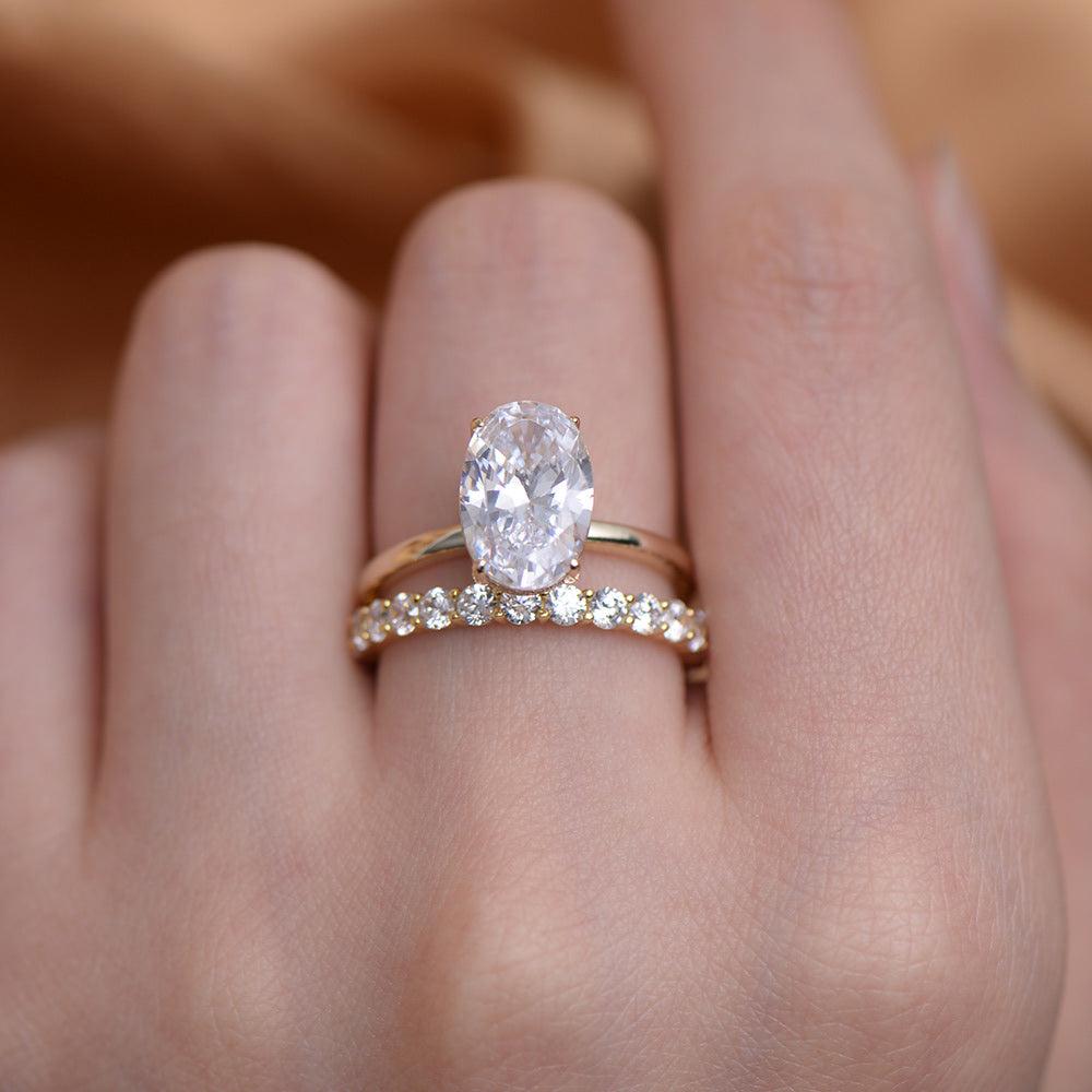 Sale | 2pcs Solitaire Oval Cut Gold Stone Bridal Set in Sterling Silver
