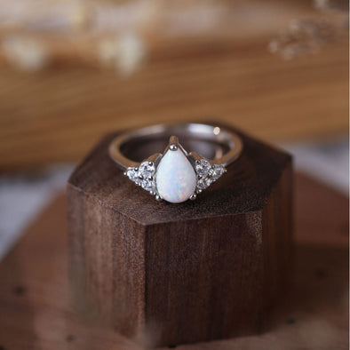 Oval Shape Opal Sterling Silver Ring