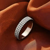 Luxury Paved Round Cut Wedding Band in Silver Tone