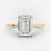 Emerald Cut Sterling Silver Solitaire Engagement Ring For Her