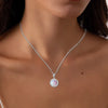 Vintage Halo Opal Sterling Silver Pendant Necklace