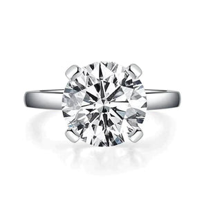 Classic Round Cut Monsanite Solitaire Ring