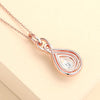 Halo Pear Cut Infinity Pendant Necklace