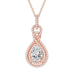 Halo Pear Cut Infinity Pendant Necklace