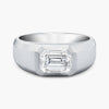 Classic Emerald Cut Silver Men's Ring