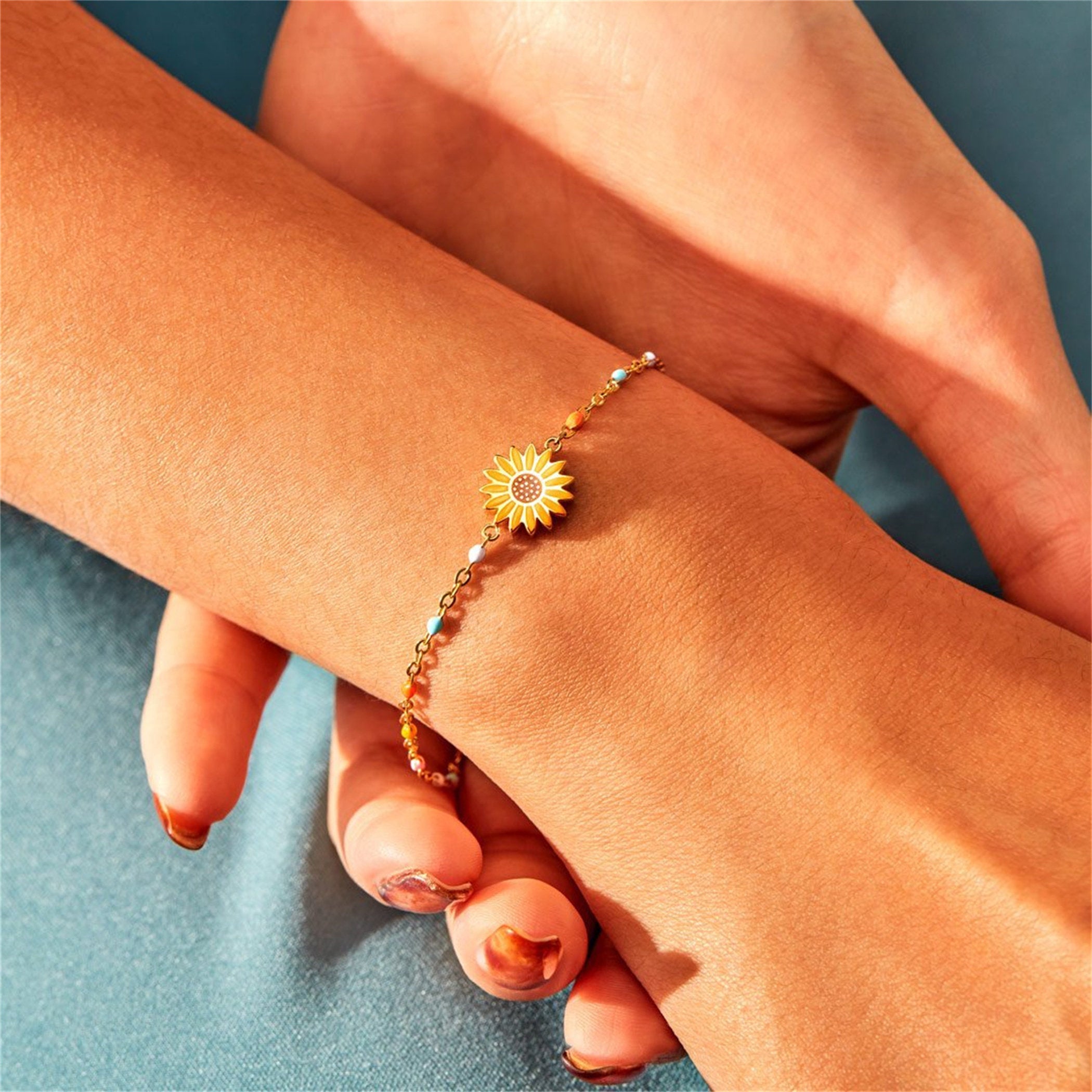 To My Granddaughter- "You are the sunflower to me" Bracelet