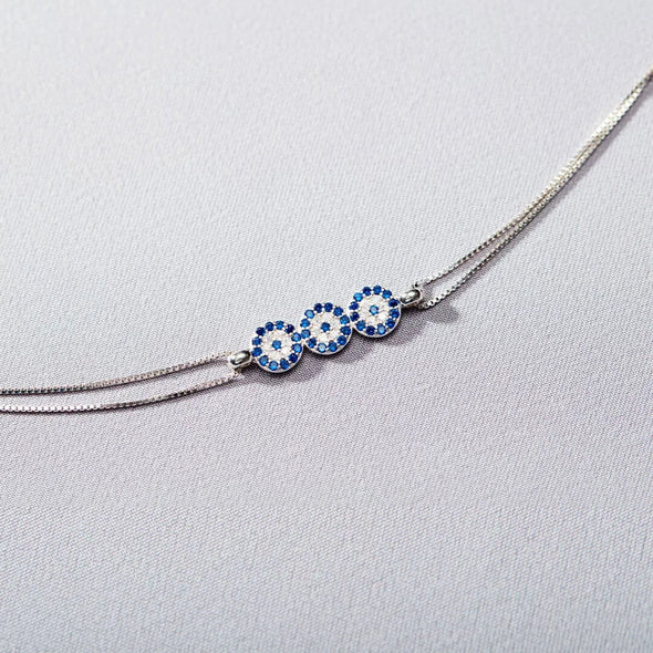 To My Daughter- Good Luck Triple Evil Eye Bracelet