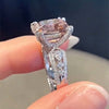 Morganite Pink Asscher Cut Sterling Silver Engagement Ring