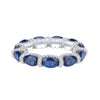 Oval Cut Eternity Sterling Silver Wedding Band