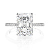 Moissanite 4.0 carat Radiant Cut 925 Silver Engagement Ring