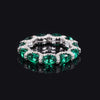 Oval Cut Eternity Sterling Silver Wedding Band