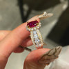 Halo Oval Cut Sapphire Engagement Ring in Sterling Silver