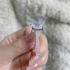 Classic Emerald Cut Engagement Ring in Sterling Silver