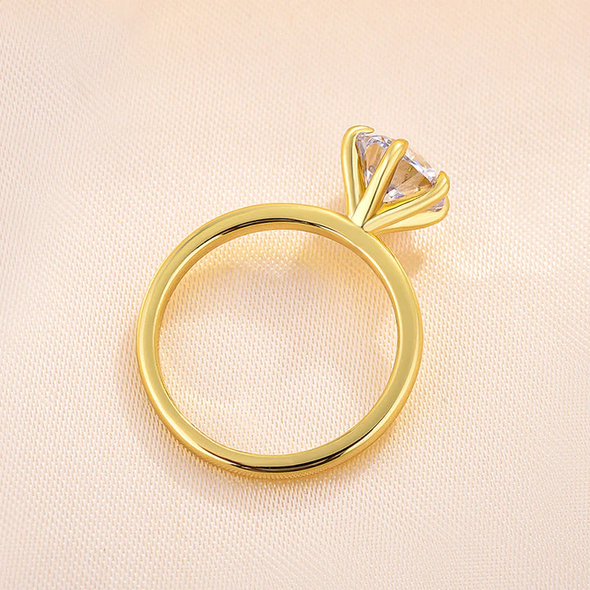 2.0 CT Classic 6 Prong Round Cut Sterling Silver Engagement Ring