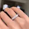Stunning Radiant Cut Eternity Sterling Silver Wedding Band
