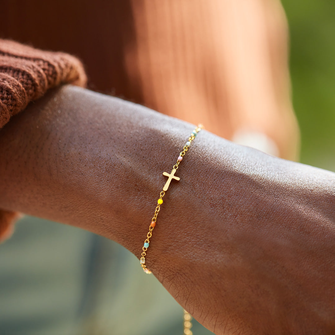 To My Daughter- "Pray Through It" Faith Cross Bracelet