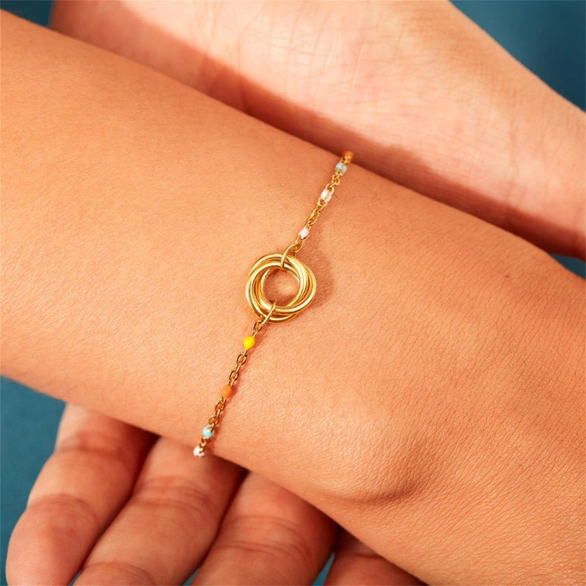 Mother & Daughter & Granddaughter Three Generation - Triple Circle Bracelet