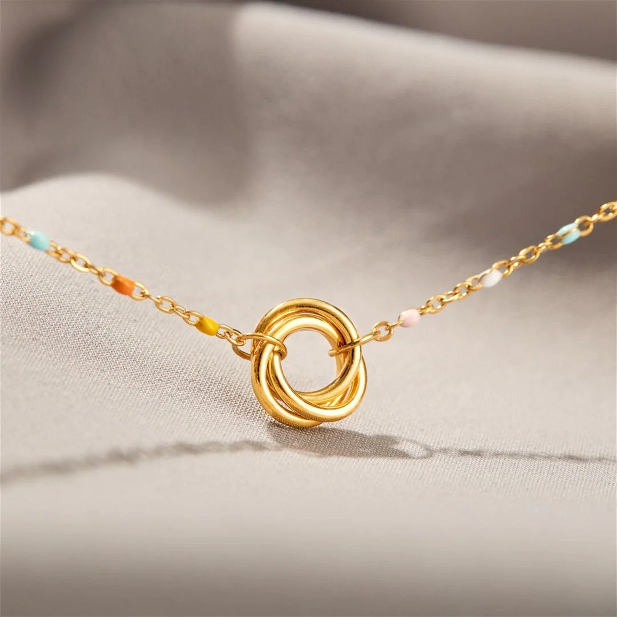 Mother & Daughter & Granddaughter Three Generation - Triple Circle Bracelet