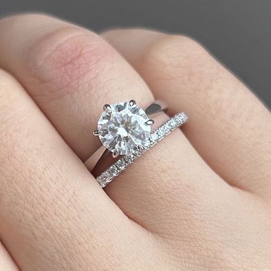 Classic 1.5 CT Round Cut Sterling Silver Bridal Set