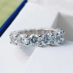 Eternity Round Cut Sterling Silver Wedding Band