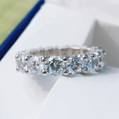 Eternity Round Cut Sterling Silver Wedding Band