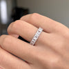 Stunning Radiant Cut Eternity Sterling Silver Wedding Band