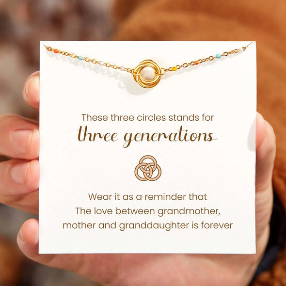 Mother & Daughter & Granddaughter Three Generation - Triple Circle Bracelet