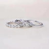 Art Deco Sliver Tone 3-Pieces Stackable Wedding Band Set