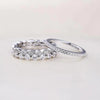 Art Deco Sliver Tone 3-Pieces Stackable Wedding Band Set