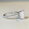 Classic Emerald Cut Engagement Ring in Sterling Silver