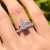 Classic 2 Pcs Pear Cut Sterling Silver Bridal Set