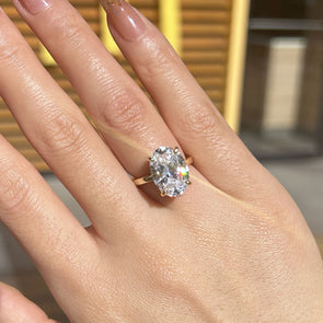 Classic Oval Cut Sterling Silver Solitaire Engagement Ring