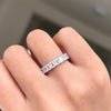 Stunning Radiant Cut Eternity Sterling Silver Wedding Band