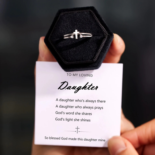 To My Daughter-Eternal Love and Faith Cross Ring