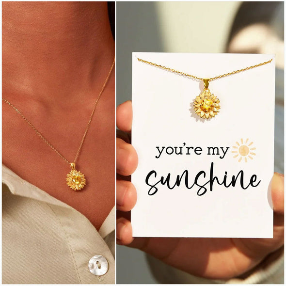 To My Mom- Sterling Silver Sunflower Necklace
