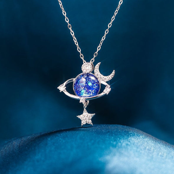 To My Sister- Moon & Stars Planet Necklace