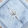 Classic Princess Cut Solitaire Ring In Sterling Silver