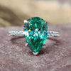 Luxury Pear Cut Paraiba Tourmaline Sterling Silver Engagement Ring