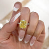 Radiant Cut Yellow Gemstone Engagement Ring in Sterling Silver