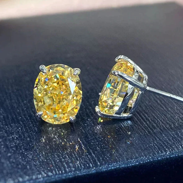 Classic Oval Cut Sterling Silver Stud Earrings