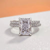Gorgeous 3.0 Carat Radiant Cut Bridal Set In Sterling Silver