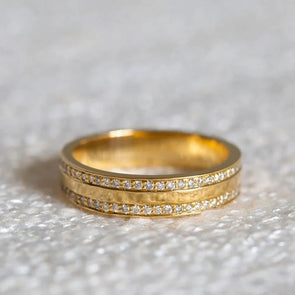 Classic 4mm Golden Tone Wedding Band In Sterling Silver