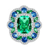 Green Tourmaline Sterling Silver Secret Garden Statement Ring