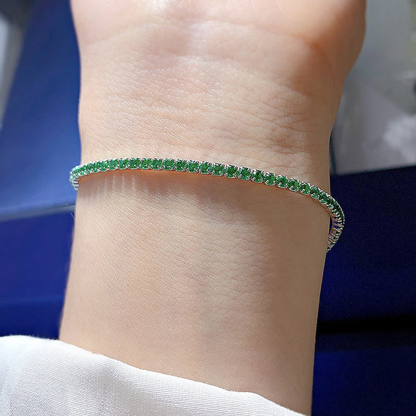 Classic Multi Color Sterling Silver Tennis Bracelet