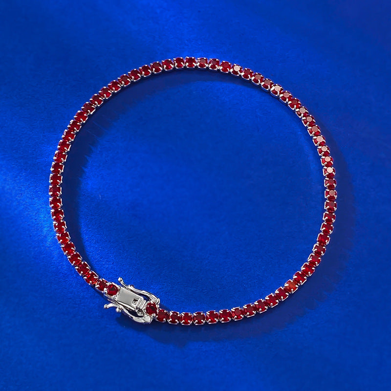 Classic Multi Color Sterling Silver Tennis Bracelet