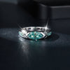 Unisex Marquise Cut 1ct Paraiba Green Moissanite Sterling Silver Ring