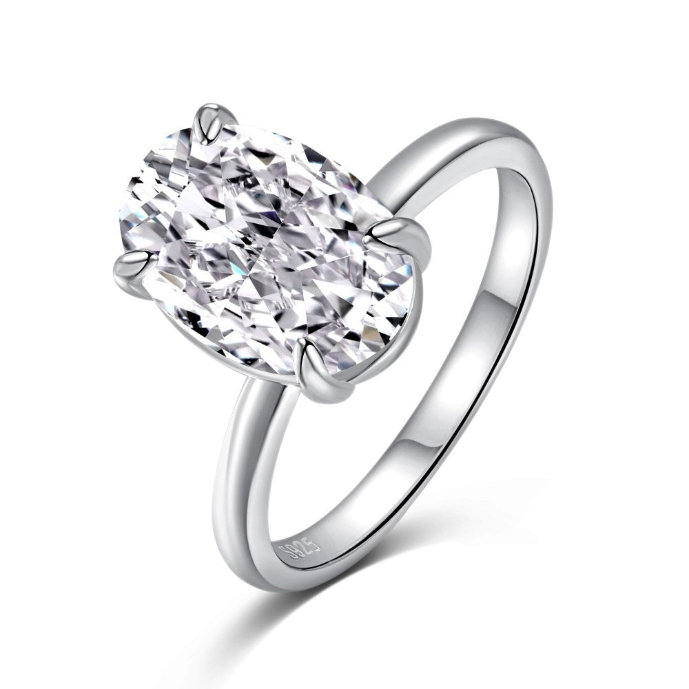 Classic Oval Cut 3.5ct Sterling Silver Engagement Ring