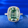 Vintage Tourmaline Green Sterling Silver Engagement Ring